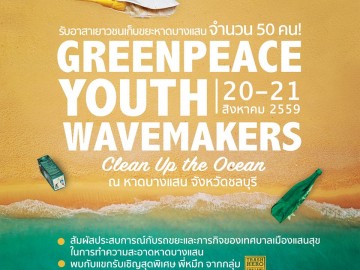 Greenpeace รับสมัครอาสาฯ เยาวชน เก็บขยะชายหาดด่วน 50 คน