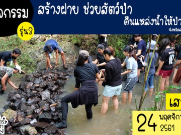 สร้างฝาย ช่วยสัตว์ป่า คืนแหล่งน้ำให้ป่าไม้ รุ่น3