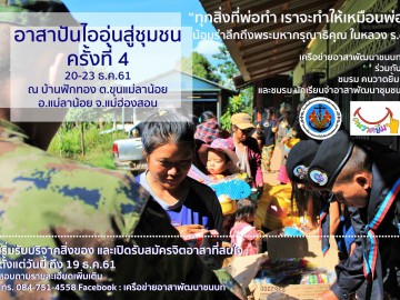 โครงการ อาสาปันไออุ่นสู่ชุมชน ครั้งที่ 4 ปี 2561